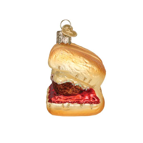 Meatball Sandwich Ornament Old World Christmas 1.75 X 2.25 X 4 / 32384 Meatball Sandwich Ornament Bonjour Fete - Party Supplies