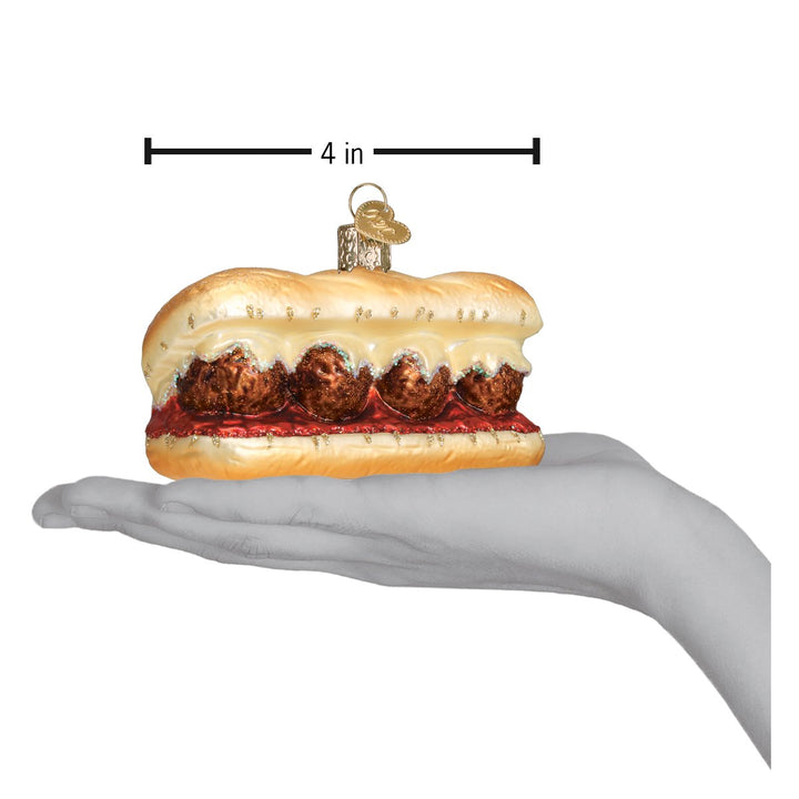 Meatball Sandwich Ornament Old World Christmas 1.75 X 2.25 X 4 / 32384 Meatball Sandwich Ornament Bonjour Fete - Party Supplies