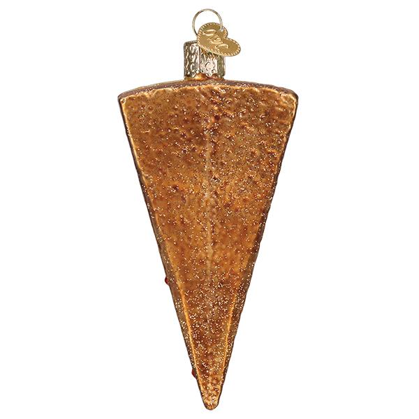 Back of the cheesecake ornament, glittered golden graham cracker crust