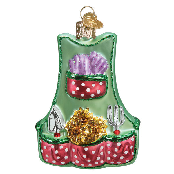 Gardening Apron Ornament Old World Christmas 4 X 3 X 1 / 32531 Gardening Apron Ornament Bonjour Fete - Party Supplies