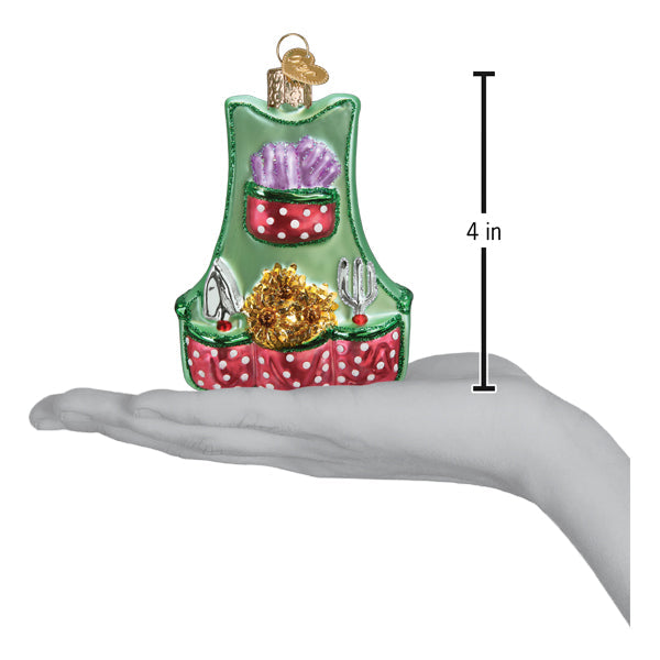 Gardening Apron Ornament Old World Christmas 4 X 3 X 1 / 32531 Gardening Apron Ornament Bonjour Fete - Party Supplies