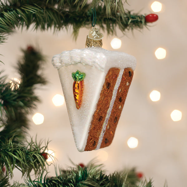 Carrot Cake Ornament Old World Christmas 3.75 X 2.25 X 2 / 32652 Carrot Cake Ornament Bonjour Fete - Party Supplies