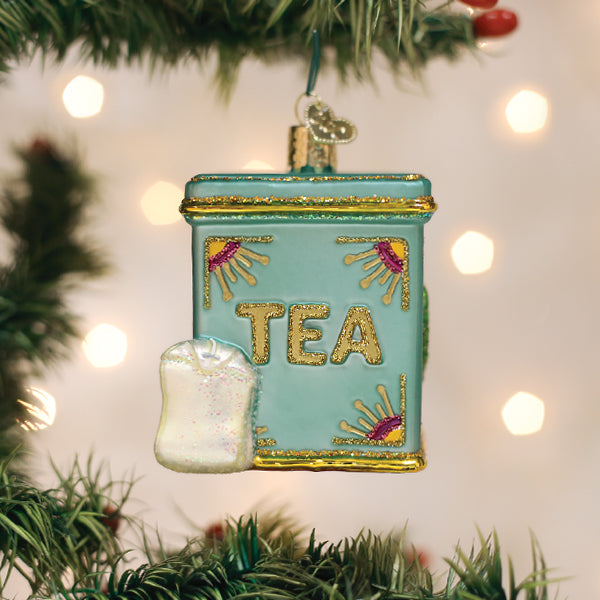 Tea Tin Ornament Old World Christmas 3 X 2.5 X 2.5 / 32654 Tea Tin Ornament Bonjour Fete - Party Supplies