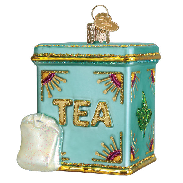 Tea Tin Ornament Old World Christmas 3 X 2.5 X 2.5 / 32654 Tea Tin Ornament Bonjour Fete - Party Supplies