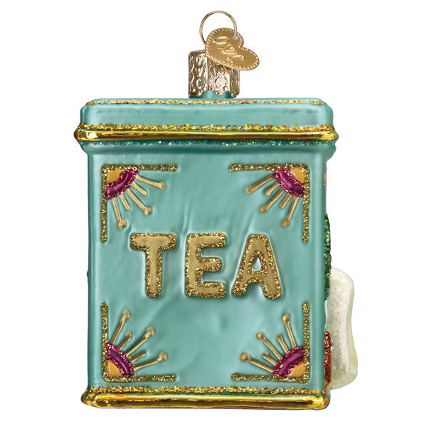 Tea Tin Ornament Old World Christmas 3 X 2.5 X 2.5 / 32654 Tea Tin Ornament Bonjour Fete - Party Supplies