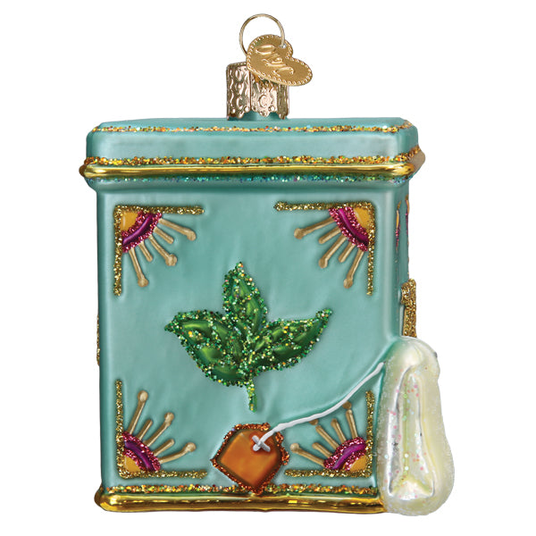 Tea Tin Ornament Old World Christmas 3 X 2.5 X 2.5 / 32654 Tea Tin Ornament Bonjour Fete - Party Supplies