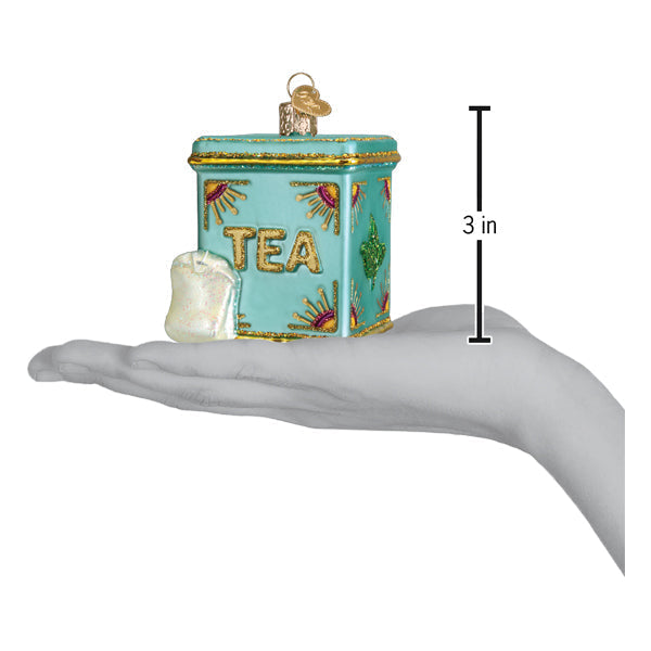Tea Tin Ornament Old World Christmas 3 X 2.5 X 2.5 / 32654 Tea Tin Ornament Bonjour Fete - Party Supplies
