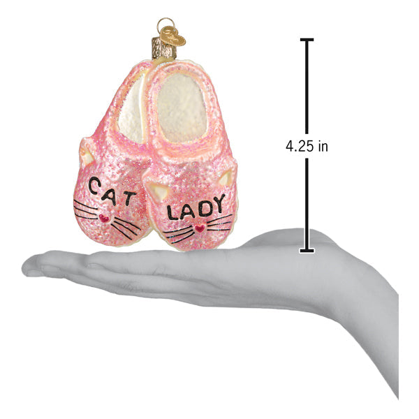 Cat Lady Slippers Ornament Old World Christmas 4.25 X 3.25 X 1.5 / 32662 Cat Lady Slippers Ornament Bonjour Fete - Party Supplies