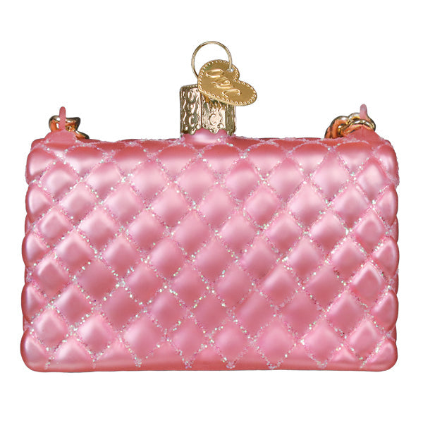 Quilted Purse Ornament Old World Christmas 1.25 X 3.25 X 2.5 / 32673 Quilted Purse Ornament Bonjour Fete - Party Supplies