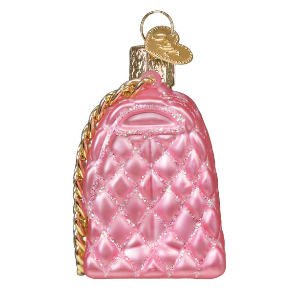 Quilted Purse Ornament Old World Christmas 1.25 X 3.25 X 2.5 / 32673 Quilted Purse Ornament Bonjour Fete - Party Supplies