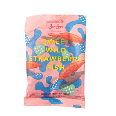 Sweet Wild Strawberry Fish - Swedish Candy 5.2oz (150g) BonBon - A Swedish Candy Co Sweet Wild Strawberry Fish - Swedish Candy 5.2oz (150g) Bonjour Fete - Party Supplies