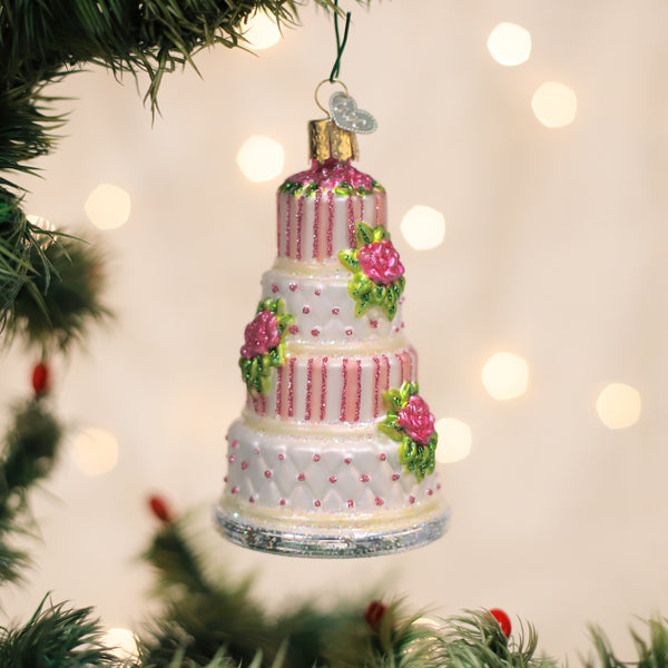 Elegant Wedding Cake Ornament Old World Christmas 4 X 2.5 X 2.5 / 32708 Elegant Wedding Cake Ornament Bonjour Fete - Party Supplies