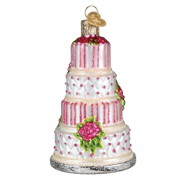Elegant Wedding Cake Ornament Old World Christmas 4 X 2.5 X 2.5 / 32708 Elegant Wedding Cake Ornament Bonjour Fete - Party Supplies