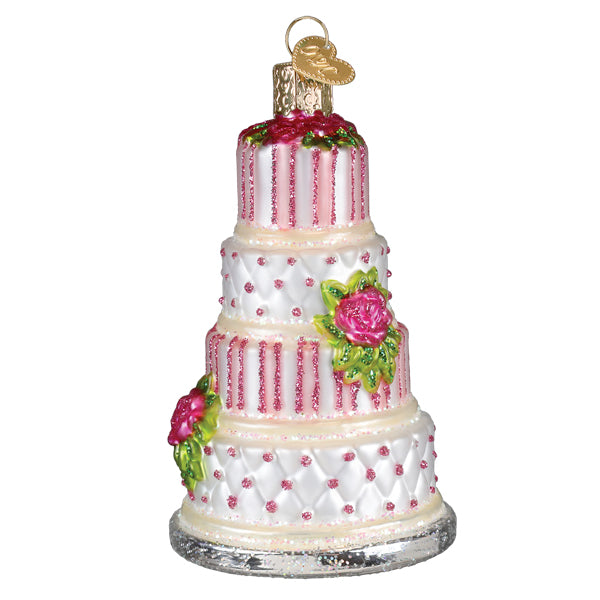 Elegant Wedding Cake Ornament Old World Christmas 4 X 2.5 X 2.5 / 32708 Elegant Wedding Cake Ornament Bonjour Fete - Party Supplies