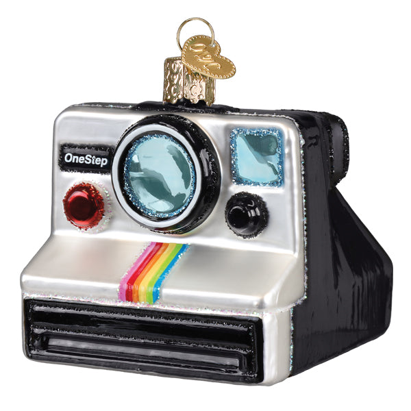Polaroid Onestep Camera Ornament Old World Christmas 3.25 X 2.5 X 0.75 / 32739 Polaroid Onestep Camera Ornament Bonjour Fete - Party Supplies