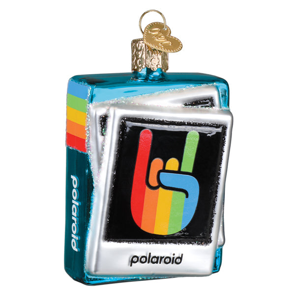 Polaroid Film Box Ornament Old World Christmas 3.5 X 2.25 X 1 / 32740 Polaroid Film Box Ornament Bonjour Fete - Party Supplies