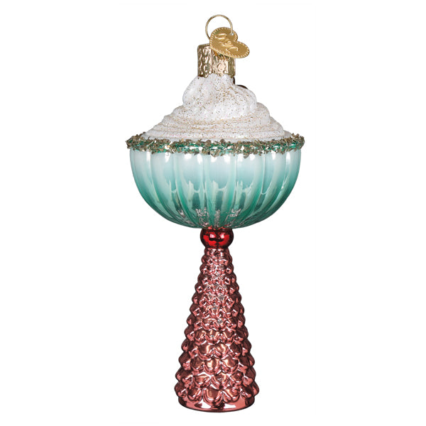 Second angle of the Gingerbread Glam cocktail ornament on a white background