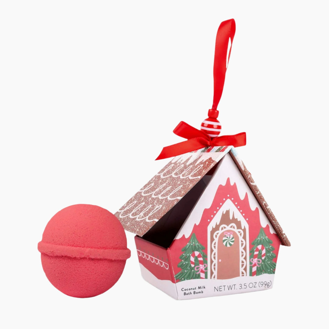Christmas Ornament House - Red Bath Bomb Cait + Co Bath Bombs Christmas Ornament House - Red Bath Bomb Bonjour Fete - Party Supplies