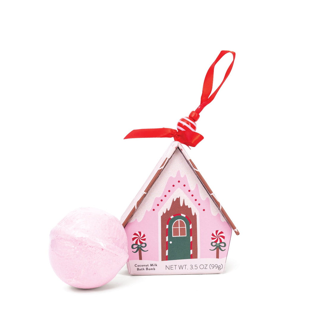 Christmas Ornament House - Pink Bath Bomb Cait + Co Bath Bombs Christmas Ornament House - Pink Bath Bomb Bonjour Fete - Party Supplies