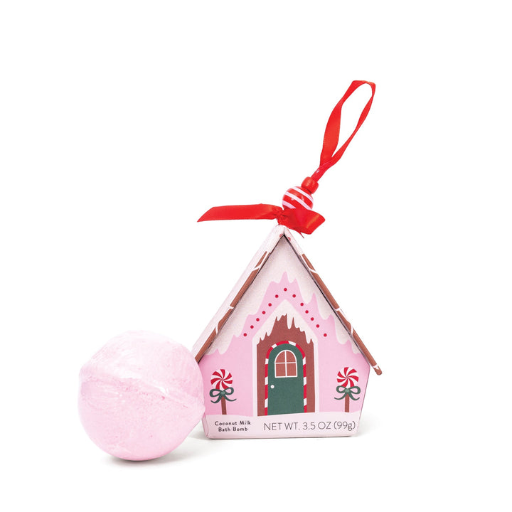 Christmas Ornament House - Pink Bath Bomb Cait + Co Bath Bombs Christmas Ornament House - Pink Bath Bomb Bonjour Fete - Party Supplies
