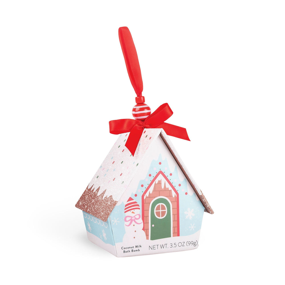 Christmas Ornament House - Blue Bath Bomb Cait + Co Bath Bombs Christmas Ornament House - Blue Bath Bomb Bonjour Fete - Party Supplies