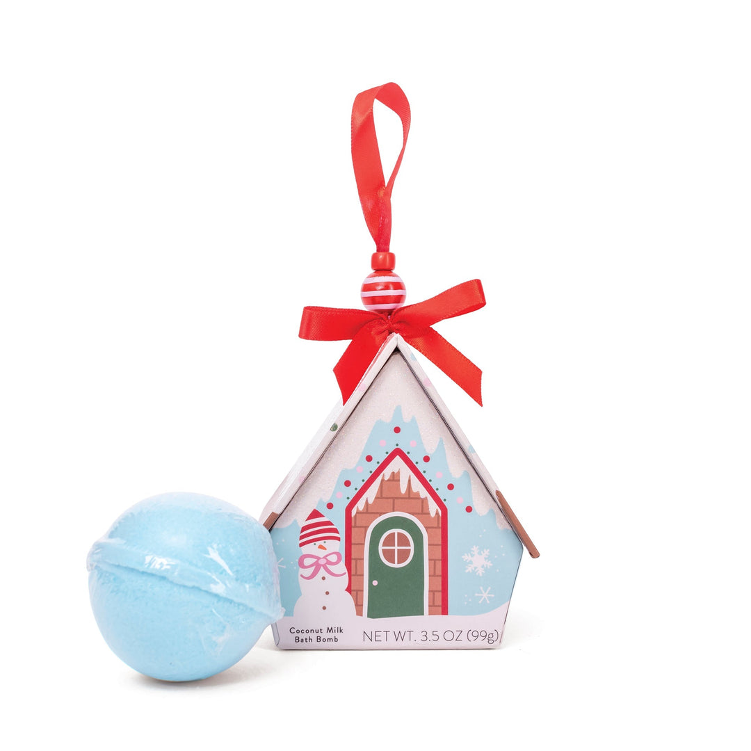 Christmas Ornament House - Blue Bath Bomb Cait + Co Bath Bombs Christmas Ornament House - Blue Bath Bomb Bonjour Fete - Party Supplies
