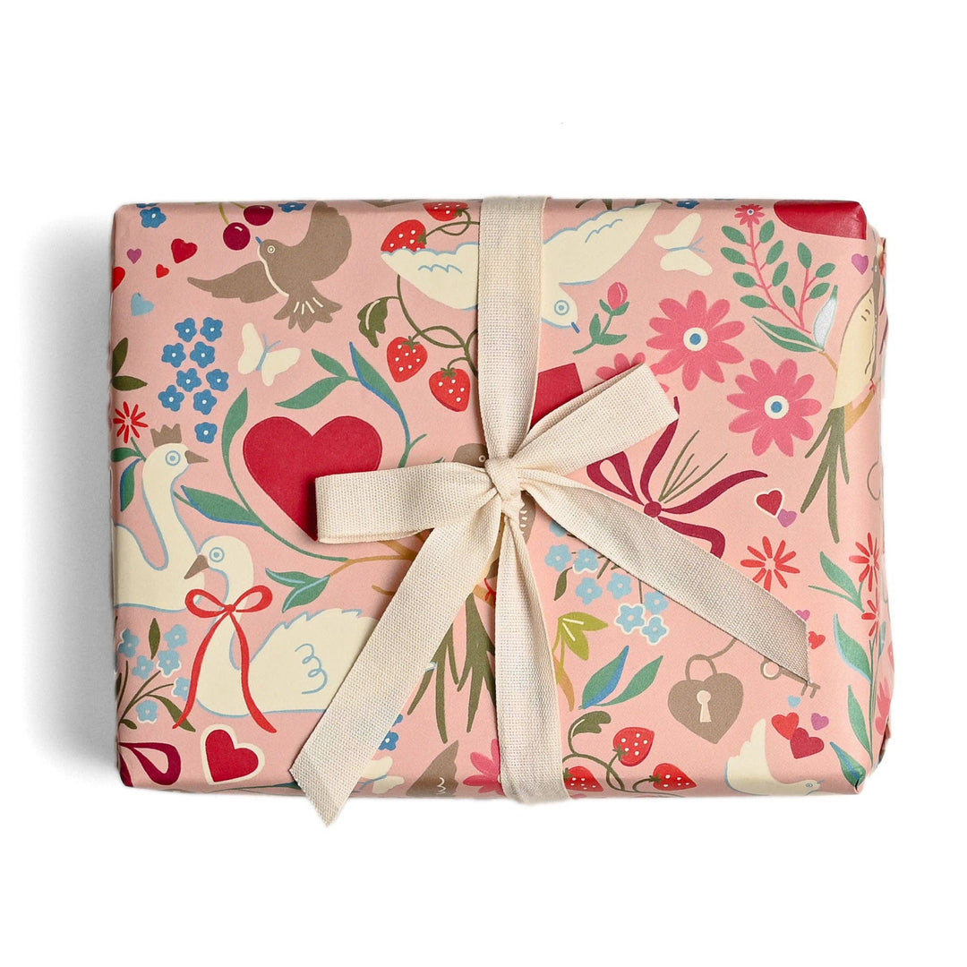 Love Bird Wrap: Roll of 3 Sheets Amy Heitman Love Bird Wrap: Roll of 3 Sheets Bonjour Fete - Party Supplies