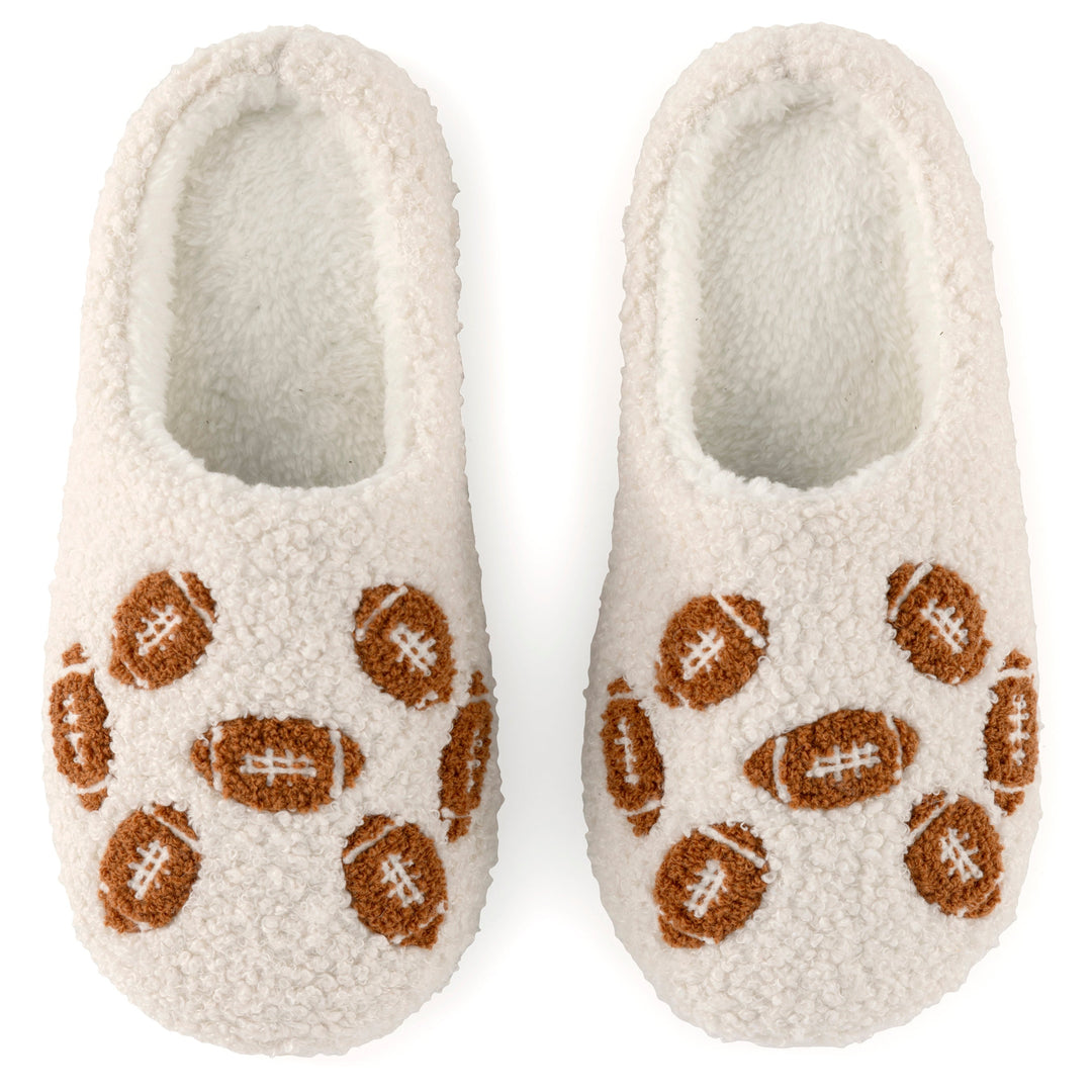 Shiraleah Game Day Slippers, Ivory Shiraleah Retail Slippers S/M Shiraleah Game Day Slippers, Ivory Bonjour Fete - Party Supplies