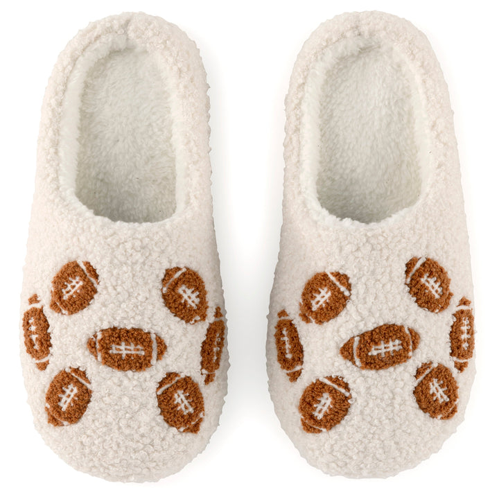 Shiraleah Game Day Slippers, Ivory Shiraleah Retail Slippers S/M Shiraleah Game Day Slippers, Ivory Bonjour Fete - Party Supplies