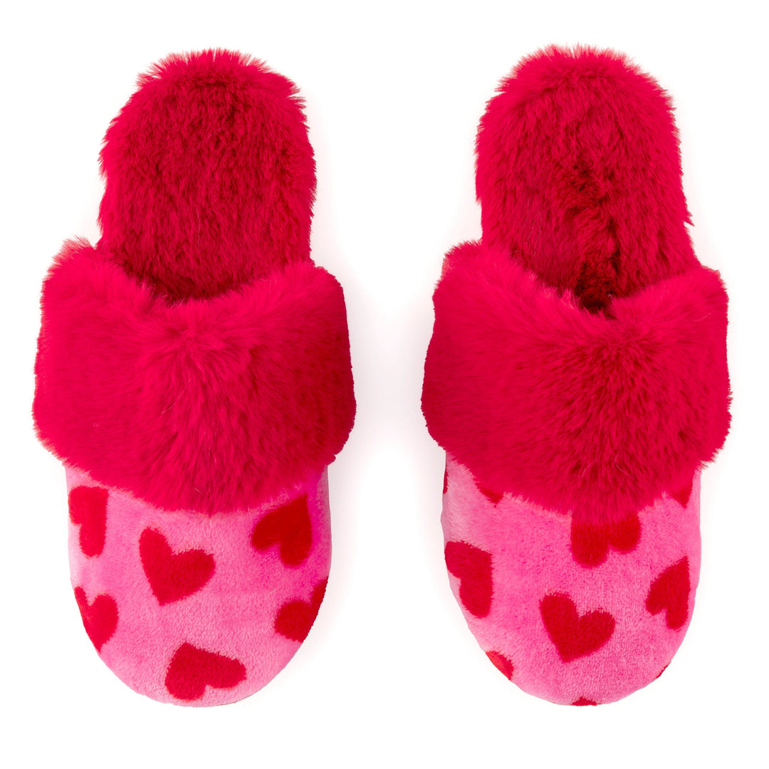 Shiraleah Felicity Hearts Slippers, Red Shiraleah Retail Slippers S/M Shiraleah Felicity Hearts Slippers, Red Bonjour Fete - Party Supplies