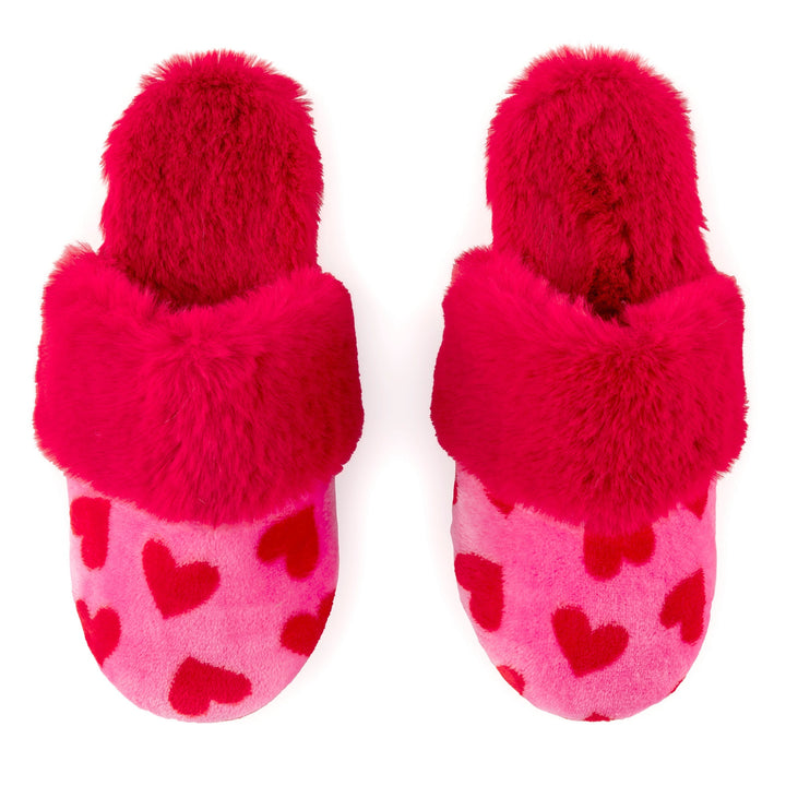 Shiraleah Felicity Hearts Slippers, Red Shiraleah Retail Slippers S/M Shiraleah Felicity Hearts Slippers, Red Bonjour Fete - Party Supplies