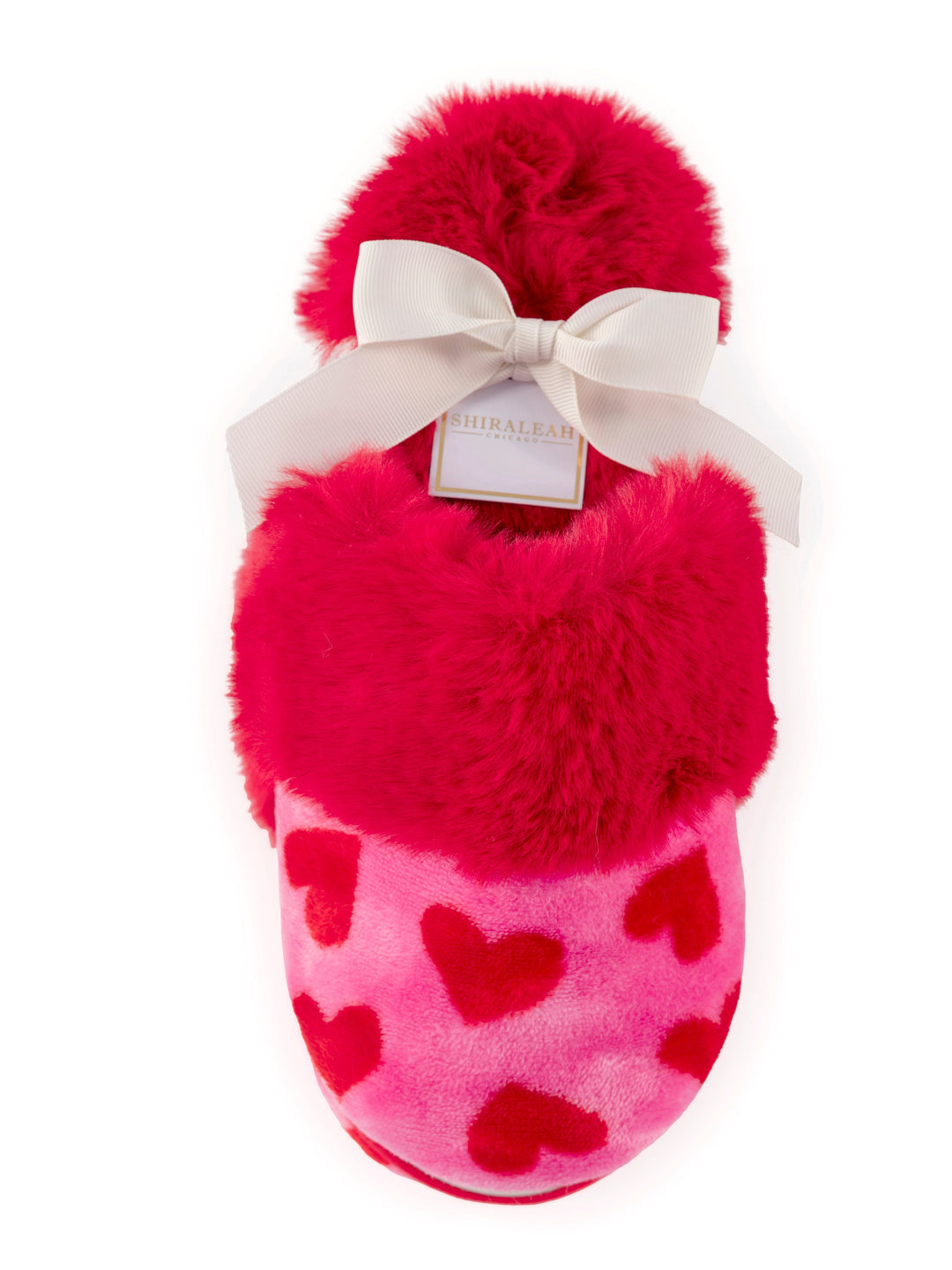 Shiraleah Felicity Hearts Slippers, Red Shiraleah Retail Slippers Shiraleah Felicity Hearts Slippers, Red Bonjour Fete - Party Supplies