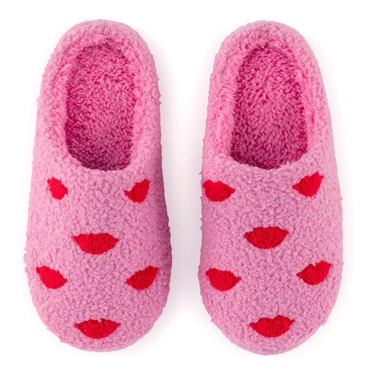 Shiraleah Lips Slippers, Pink Shiraleah Retail Slippers S/M Shiraleah Lips Slippers, Pink Bonjour Fete - Party Supplies