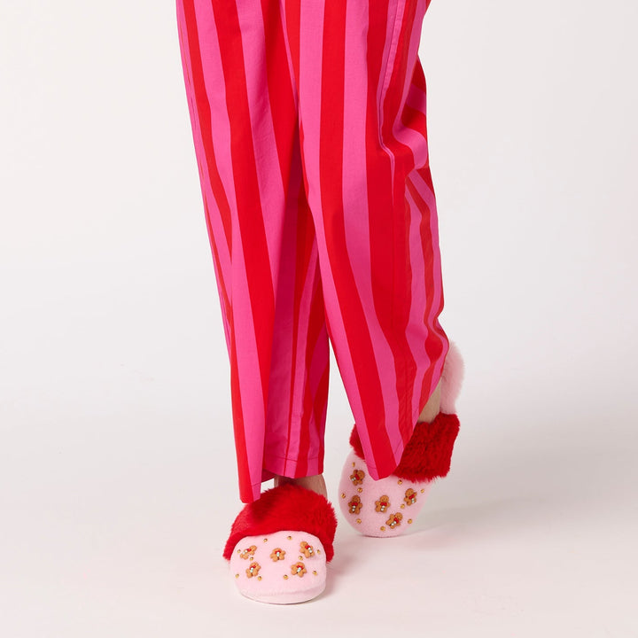 Shiraleah Gingerbread Man Slippers, Blush Shiraleah Retail Slippers Shiraleah Gingerbread Man Slippers, Blush Bonjour Fete - Party Supplies