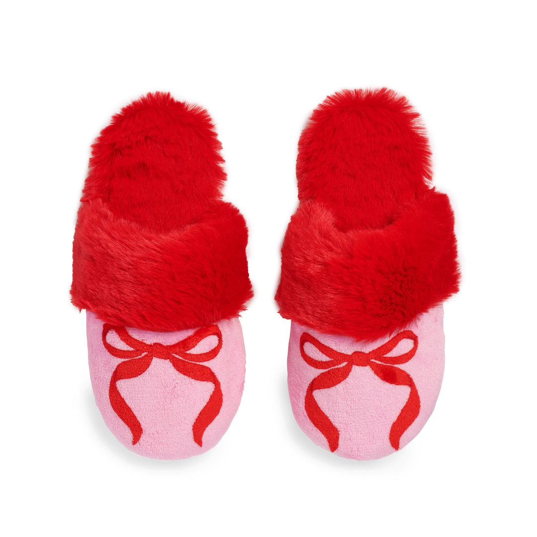 Shiraleah Bow Slippers, Pink Shiraleah Retail Slippers S/M Shiraleah Bow Slippers, Pink Bonjour Fete - Party Supplies