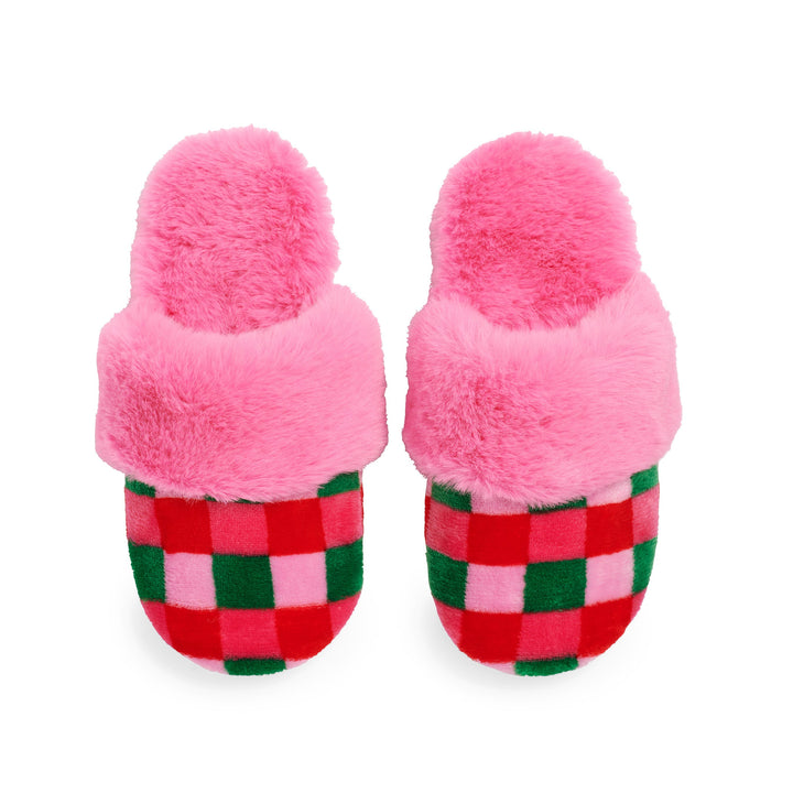 Shiraleah Checkered Slippers, Multi Shiraleah Retail Slippers S/M Shiraleah Checkered Slippers, Multi Bonjour Fete - Party Supplies