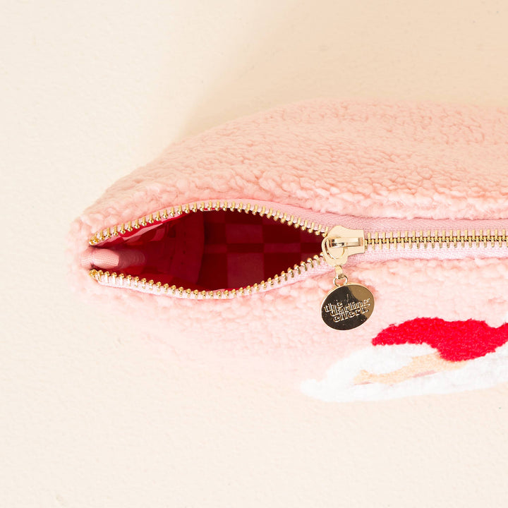 FUZZY SANTA POUCH The Darling Effect Stocking Stuffers & Holiday Party Favors Bonjour Fete - Party Supplies