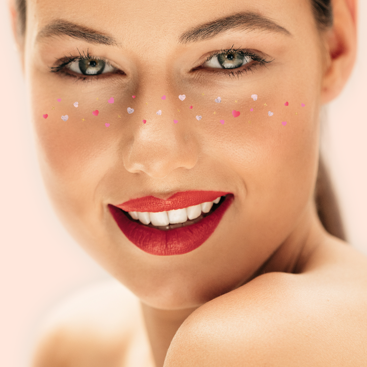 HEART FRECKLES Flash Tattoos HEART FRECKLES Bonjour Fete - Party Supplies