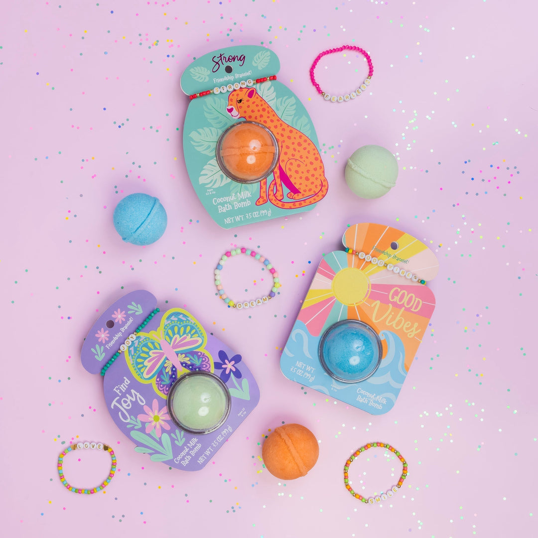 Friendship Bracelet Bath Bomb - Good Vibes Cait + Co Bath Bombs Friendship Bracelet Bath Bomb - Good Vibes Bonjour Fete - Party Supplies