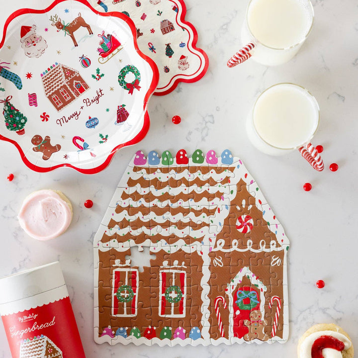 Gingerbread House Kids 87 pc Shaped Jigsaw Puzzle