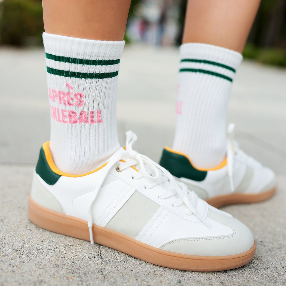 Shiraleah "Après Pickleball" Sport Socks, White Shiraleah Retail Socks Shiraleah "Après Pickleball" Sport Socks, White Bonjour Fete - Party Supplies