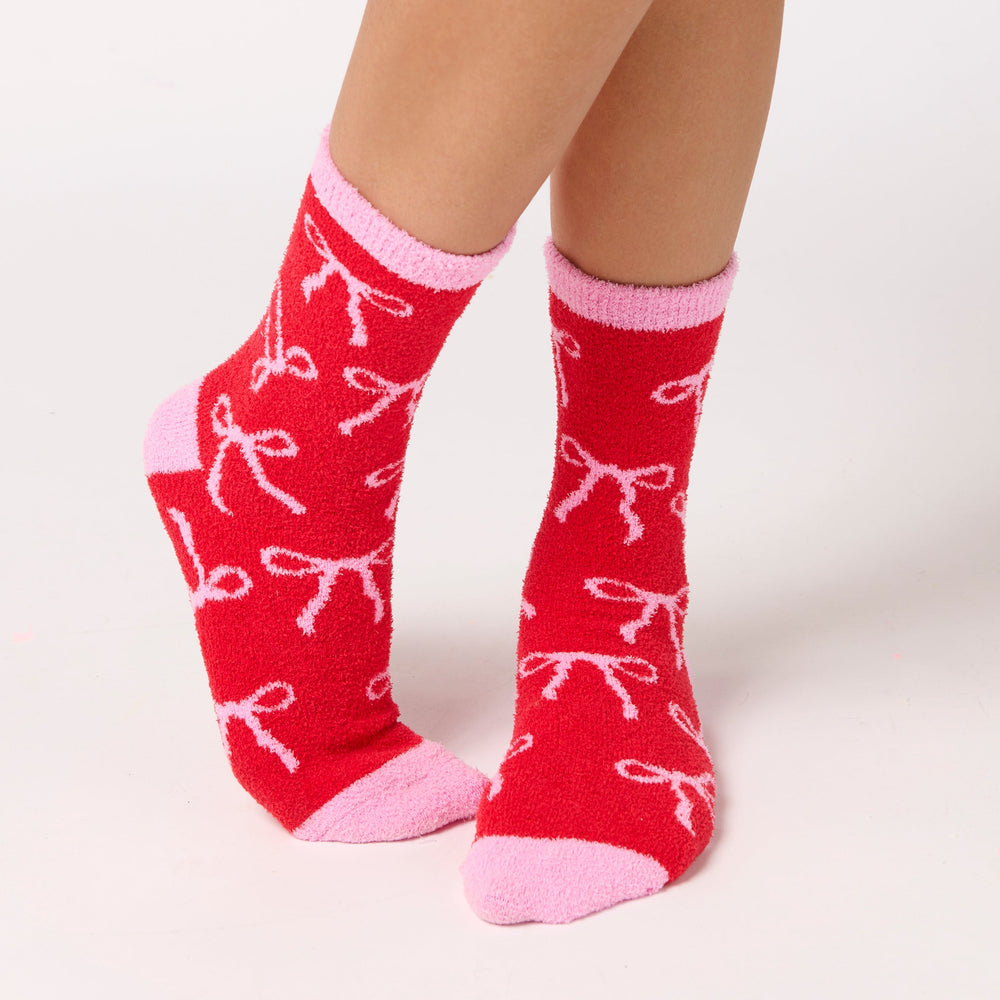 Shiraleah Bow Socks, Red Shiraleah Retail Socks Shiraleah Bow Socks, Red Bonjour Fete - Party Supplies