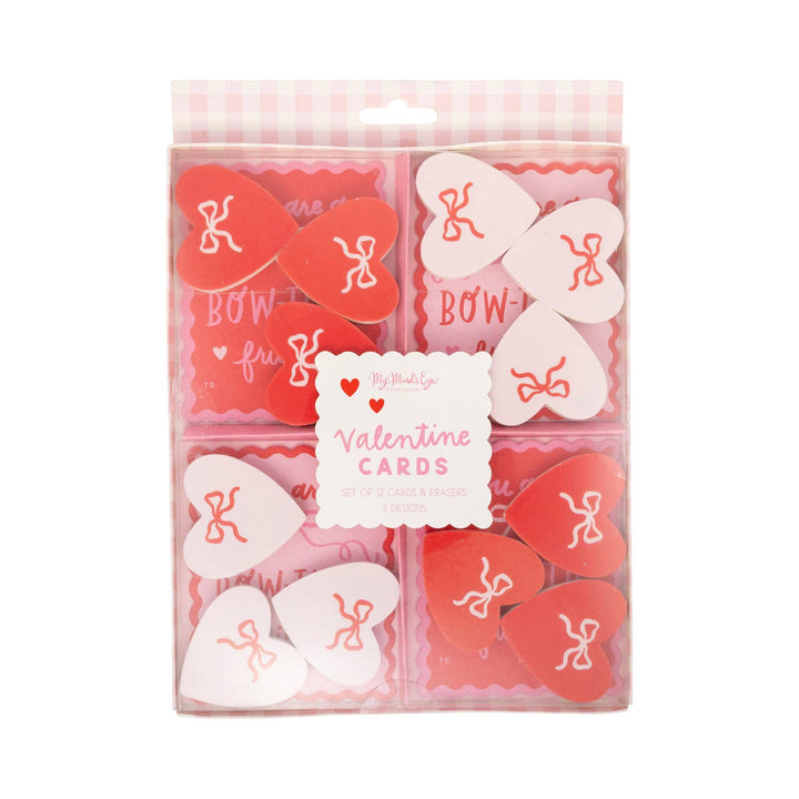 PLKC164 - Bows Valentine's Cards and Eraser Set (12 each) My Mind’s Eye PLKC164 - Bows Valentine's Cards and Eraser Set (12 each) Bonjour Fete - Party Supplies