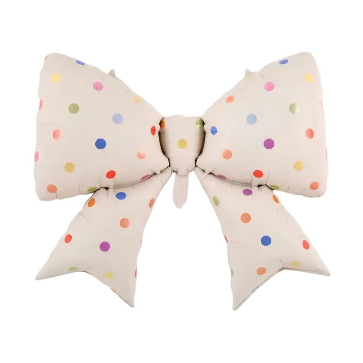 Colorful Polka Dot Bow Foil Balloon