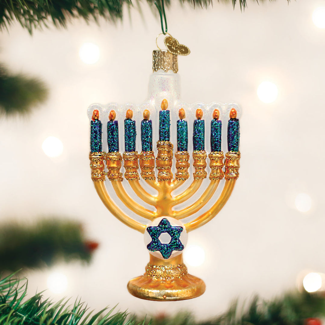 Menorah Ornament Old World Christmas 4.5 X 2.75 X 1.5 / 36177 Menorah Ornament Bonjour Fete - Party Supplies