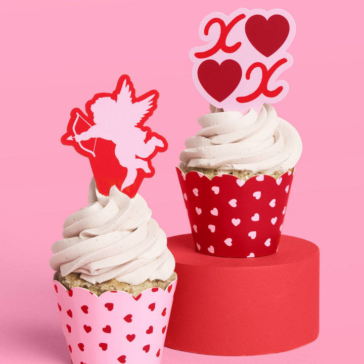 Heaven Sent Toppers - 24 wrappers + toppers xo, Fetti Heaven Sent Toppers - 24 wrappers + toppers Bonjour Fete - Party Supplies