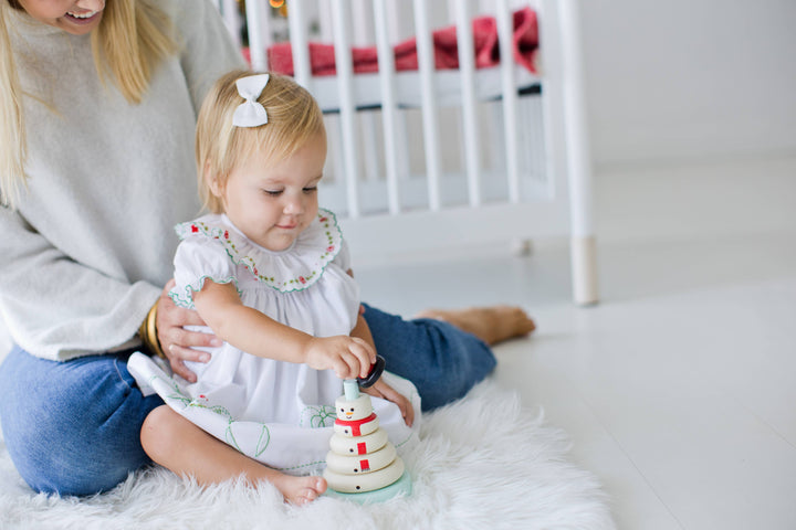 Wooden Snowman Stacking Toy Set, Holiday Baby Toddler Gift Pearhead Wooden Snowman Stacking Toy Set, Holiday Baby Toddler Gift Bonjour Fete - Party Supplies