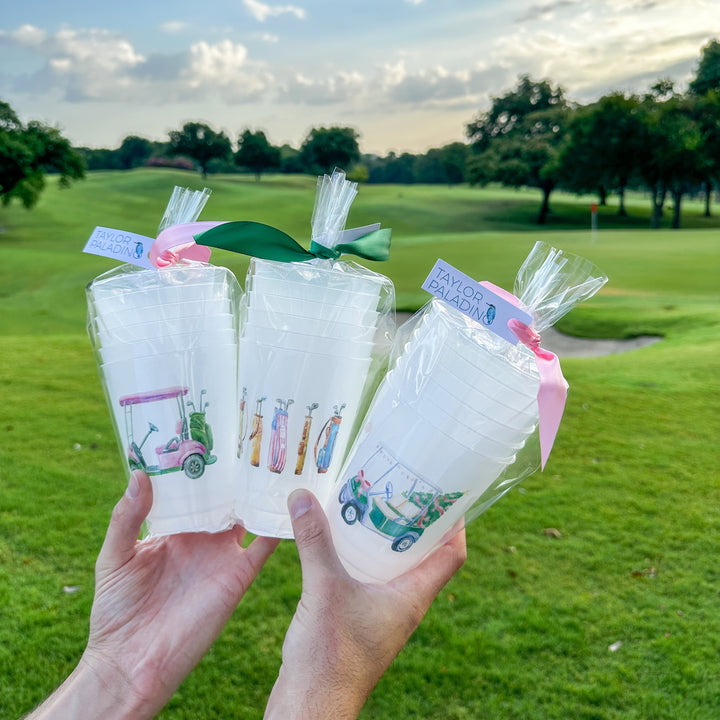 Holiday Golf Cart Frosted Cup - Bonjour Fête 