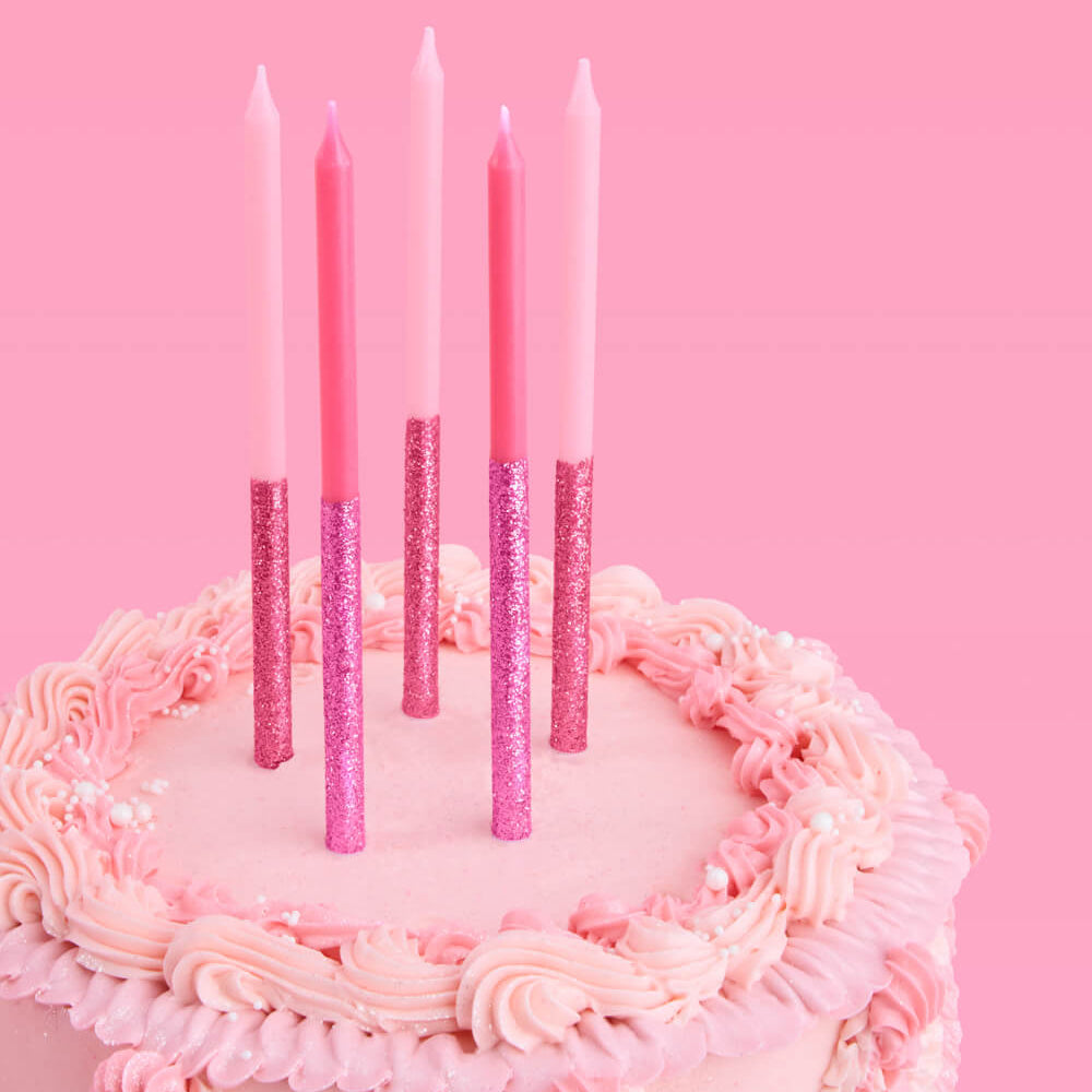 That's Hot Candles - pink glitter candles xo, Fetti candle That's Hot Candles - pink glitter candles Bonjour Fete - Party Supplies