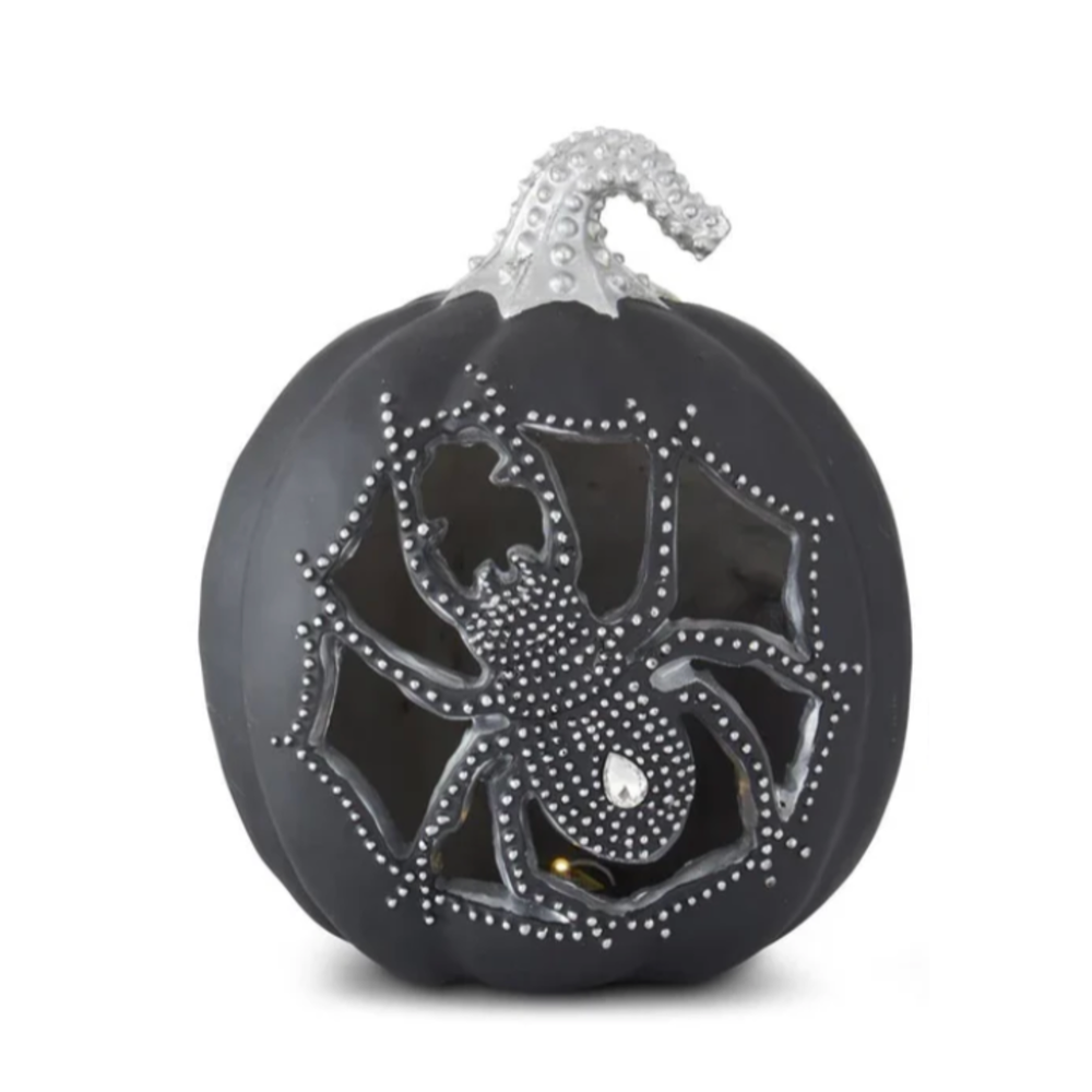 SPIDER LED PUMPKIN KK Interiors Halloween Home Decor SPIDER LED PUMPKIN Bonjour Fete - Party Supplies